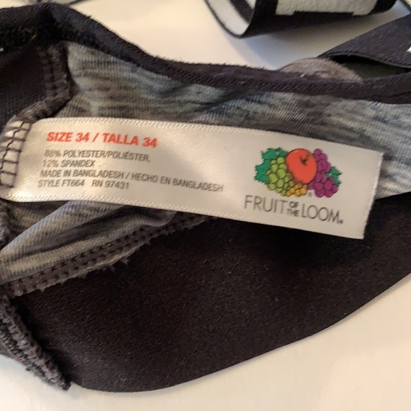FRUIT OF THE LOOM BLT/GRAY BRAS ((2)) SZ 34 POLY/SPANDEX (like new-worn once) - Picture 3 of 3